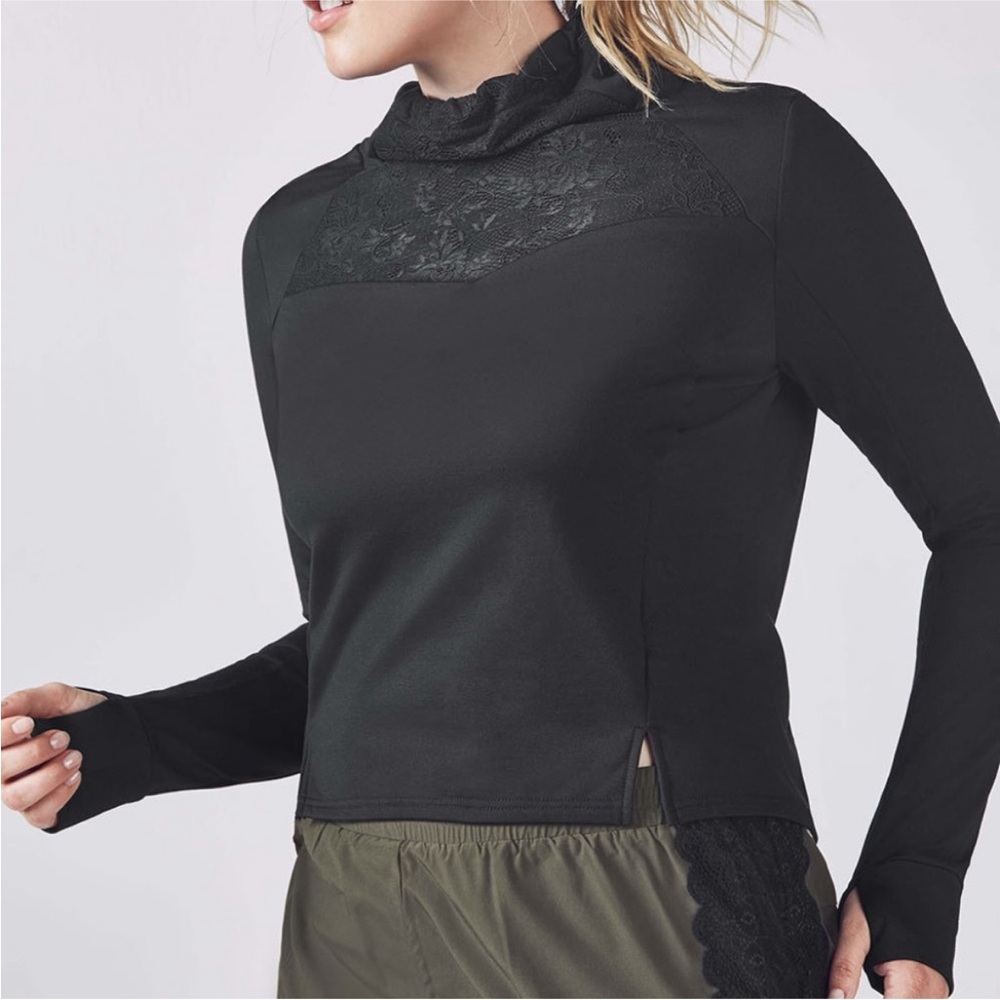 Fabletics NWT Jolie Jacket Black Lace Womens Size M